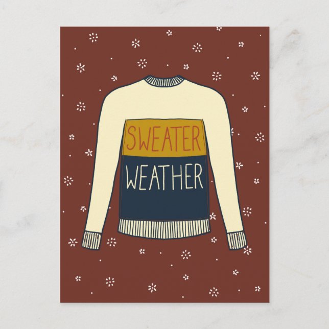 Sweater Weather illustration fall thanksgiving Postcard (Front)