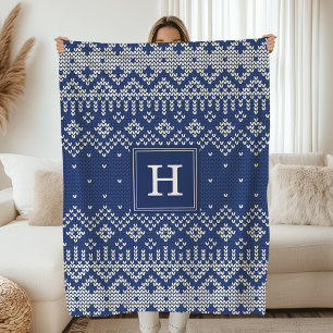 Sweater Weather   Monogram Holiday Fleece Blanket