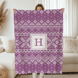 Sweater Weather   Monogram Holiday Fleece Blanket