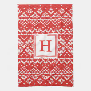Sweater Weather   Monogram Holiday Tea Towel