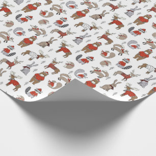 Sweater Weather Winter Animals Wrapping Paper