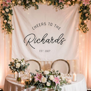 Sweatheart Table Custom Wedding Last Name Sign Tapestry
