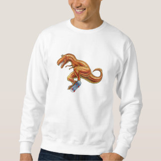 Sweatshirt Cartoon T-rex with Skateboard