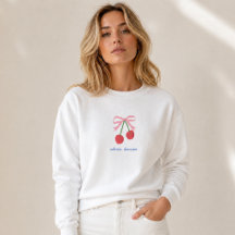 Sweatshirt | Cherry Coquette Bow Cute Illustration