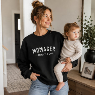 Sweatshirt   Custom Momager Kids Names Mum Gift