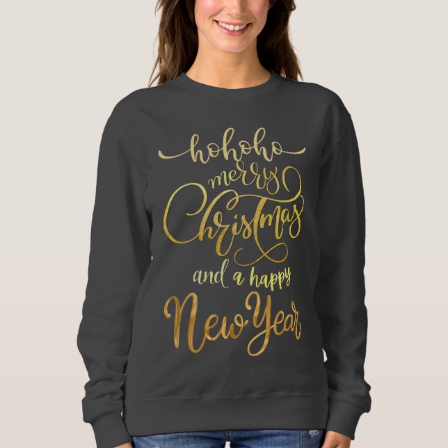Sweatshirt : Hoho Christmas & New Year (black) (Front)