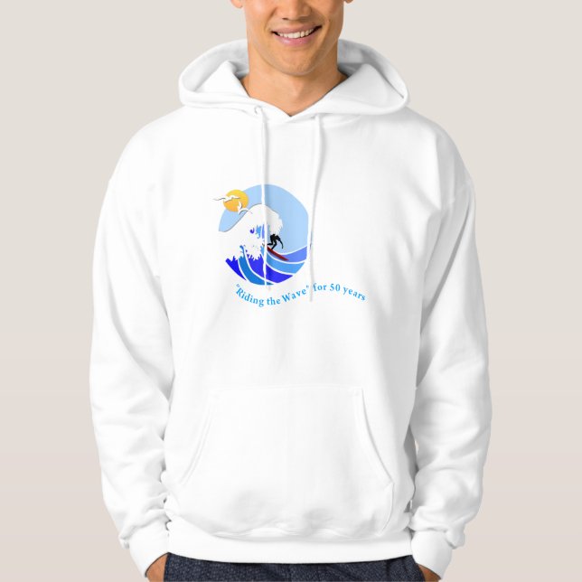 Sweatshirt (Men's): Basic Hooded, simple wave (Front)