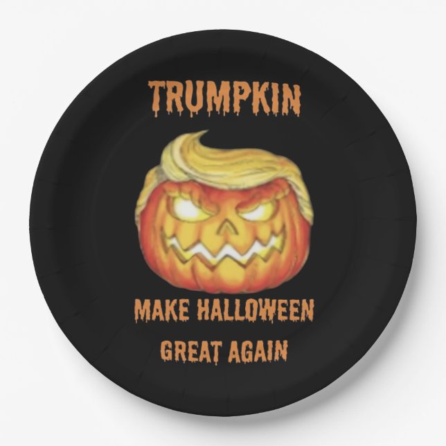 Sweatshirt, Trumpkin, Halloween Classic Paper Plate (Front)