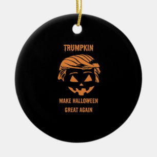 Sweatshirt, Trumpkin, Halloween Merch Classic Ceramic Ornament