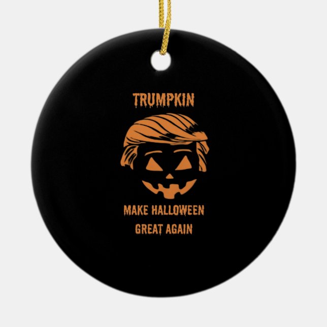 Sweatshirt, Trumpkin, Halloween Merch Classic Ceramic Ornament (Front)