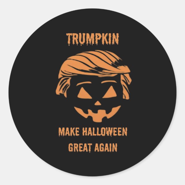 Sweatshirt, Trumpkin, Halloween Merch Classic Classic Round Sticker (Front)