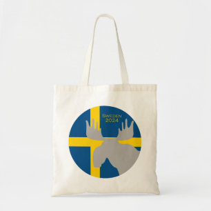 Sweden 2024 with Moose and Flag Tote Bag