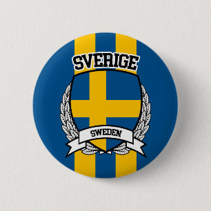 Sweden 6 Cm Round Badge
