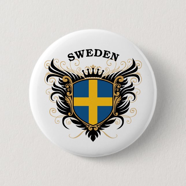 Sweden 6 Cm Round Badge (Front)