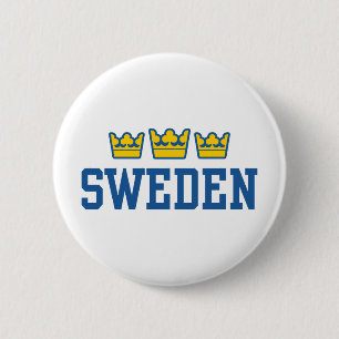 Sweden 6 Cm Round Badge