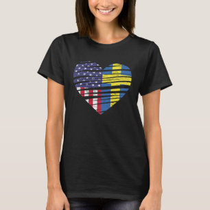 Sweden American Grown Heart USA Patriot Heritage M T-Shirt