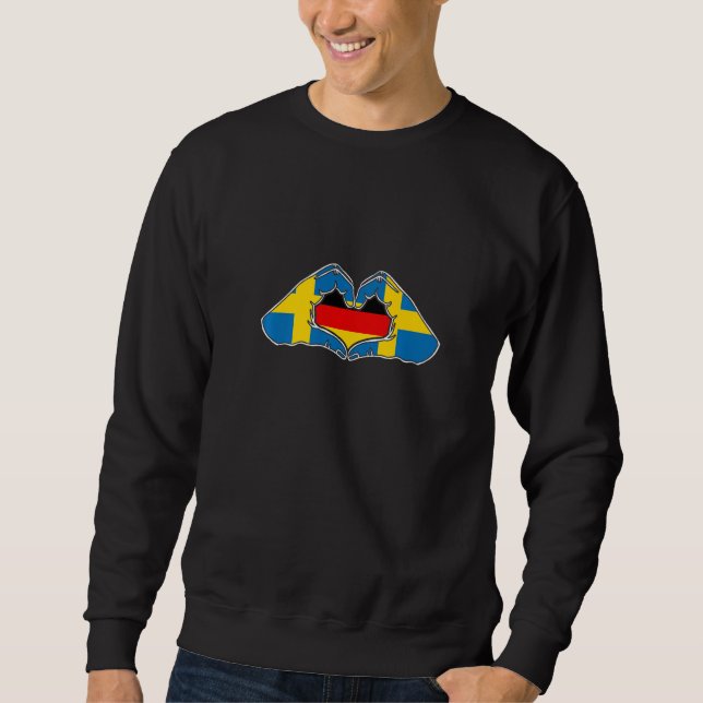 Sweden and Germany Heart hand friendship Sweatshirt (Front)
