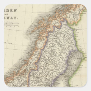 Sweden and Norway 6 Square Sticker