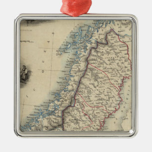 Sweden and Norway 8 Metal Tree Decoration