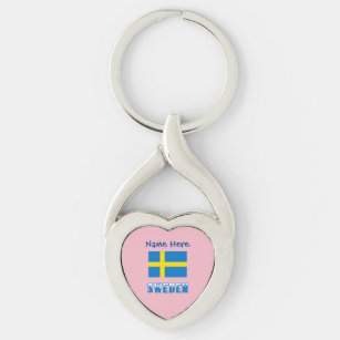Sweden and Swedish Flag Personalised  Key Ring