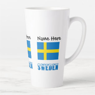 Sweden and Swedish Flag Personalised Latte Mug