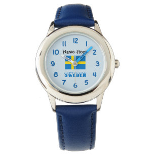 Sweden and Swedish Flag Personalised Watch