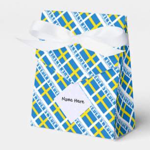 Sweden and Swedish Flag Tiled with Your Name Favour Box