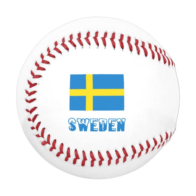 Sweden and Swedish Flag with Your Name Baseball (Front Left)