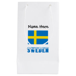 Sweden and Swedish Flag with Your Name Small Gift Bag