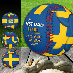 Sweden Best Dad, patriotic, Swedish Flag Baseball
