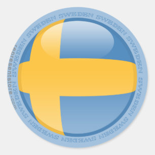 Sweden Bubble Flag Classic Round Sticker