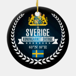 Sweden Ceramic Ornament