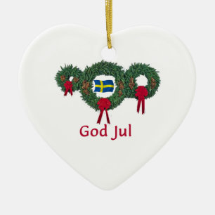 Sweden Christmas 2 Ceramic Tree Decoration