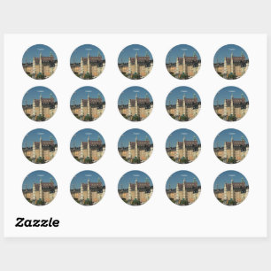 Sweden cityscape classic round sticker