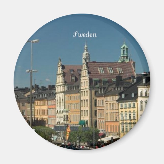 Sweden cityscape refrigerator magnet (Front)
