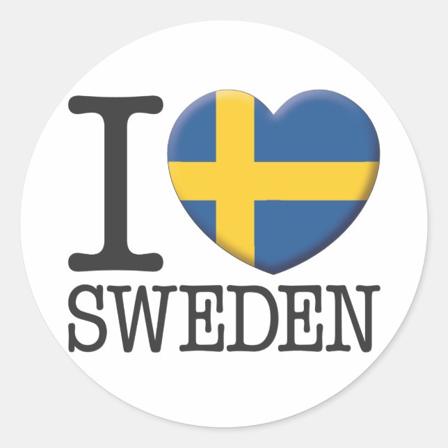 Sweden Classic Round Sticker (Front)