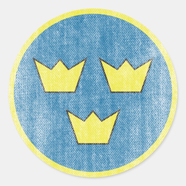 SWEDEN CLASSIC ROUND STICKER (Front)