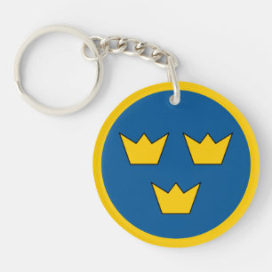 Sweden country flag roundel round symbol army nati key ring