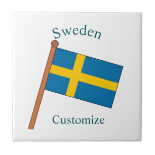 Sweden Country Flag Thunder_Cove Ceramic Tile