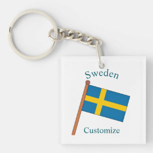 Sweden Country Flag Thunder_Cove Key Ring