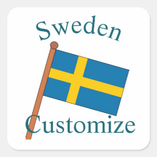 Sweden Country Flag Thunder_Cove Square Sticker