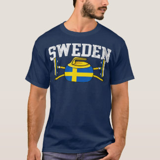 Sweden Curling Broom Winter ice Sports Swedish Fla T-Shirt