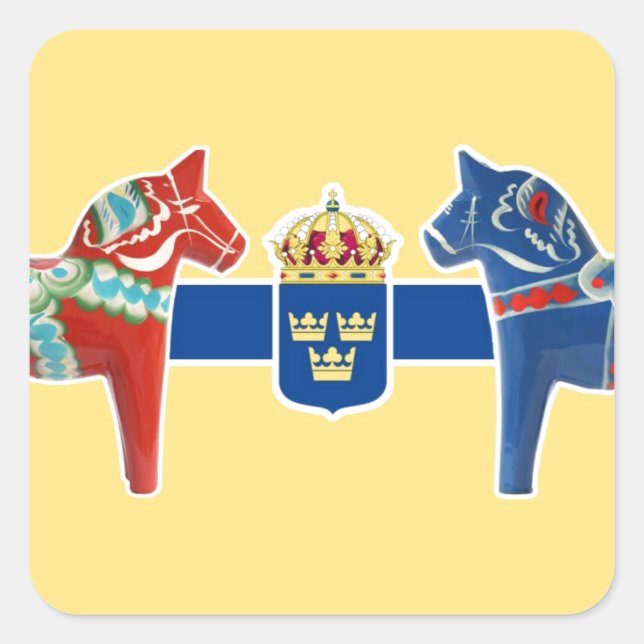 Sweden Dala Coat of Arms Square Sticker (Front)
