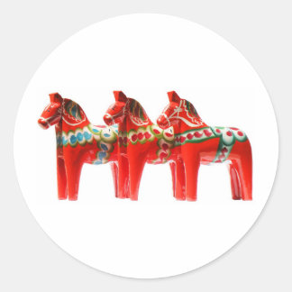 Sweden Dala Horse Classic Round Sticker