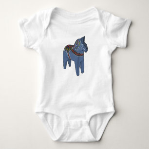 Sweden Dala Horse Dalecarlian Swedish Baby Bodysuit