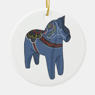 Sweden Dala Horse Dalecarlian Swedish Ceramic Ornament
