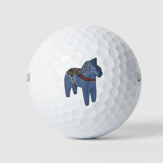Sweden Dala Horse Dalecarlian Swedish Golf Balls (Front)