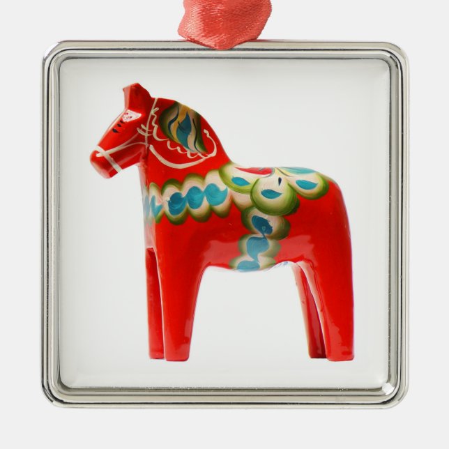 Sweden Dala Horse Metal Tree Decoration (Front)