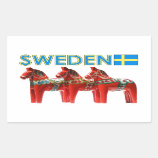 Sweden Dala Horses Rectangular Sticker