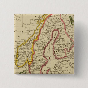 Sweden, Denmark, Norway, Finland, Iceland 15 Cm Square Badge